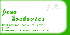 jeno moskovics business card